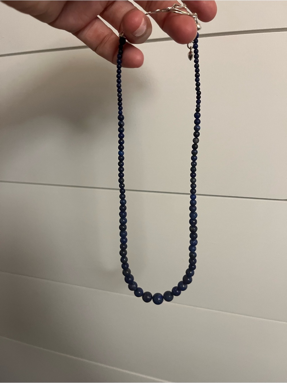 Jay King DTR Mind Finds Graduated Lapis Lazuli necklace 925 Sterling Silver